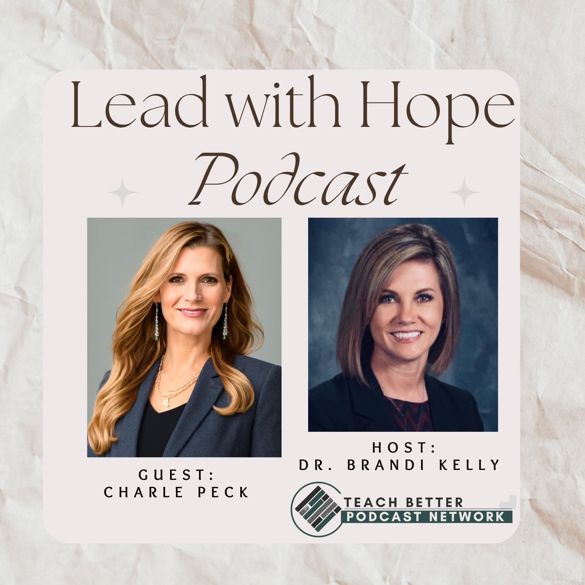 My conversation with Charle Peck was AMAZING! She is doing powerful work empowering educators to lead with hope! This episode is a MUST listen!! #LeadwithHOPE podcasts.apple.com/us/podcast/lea…