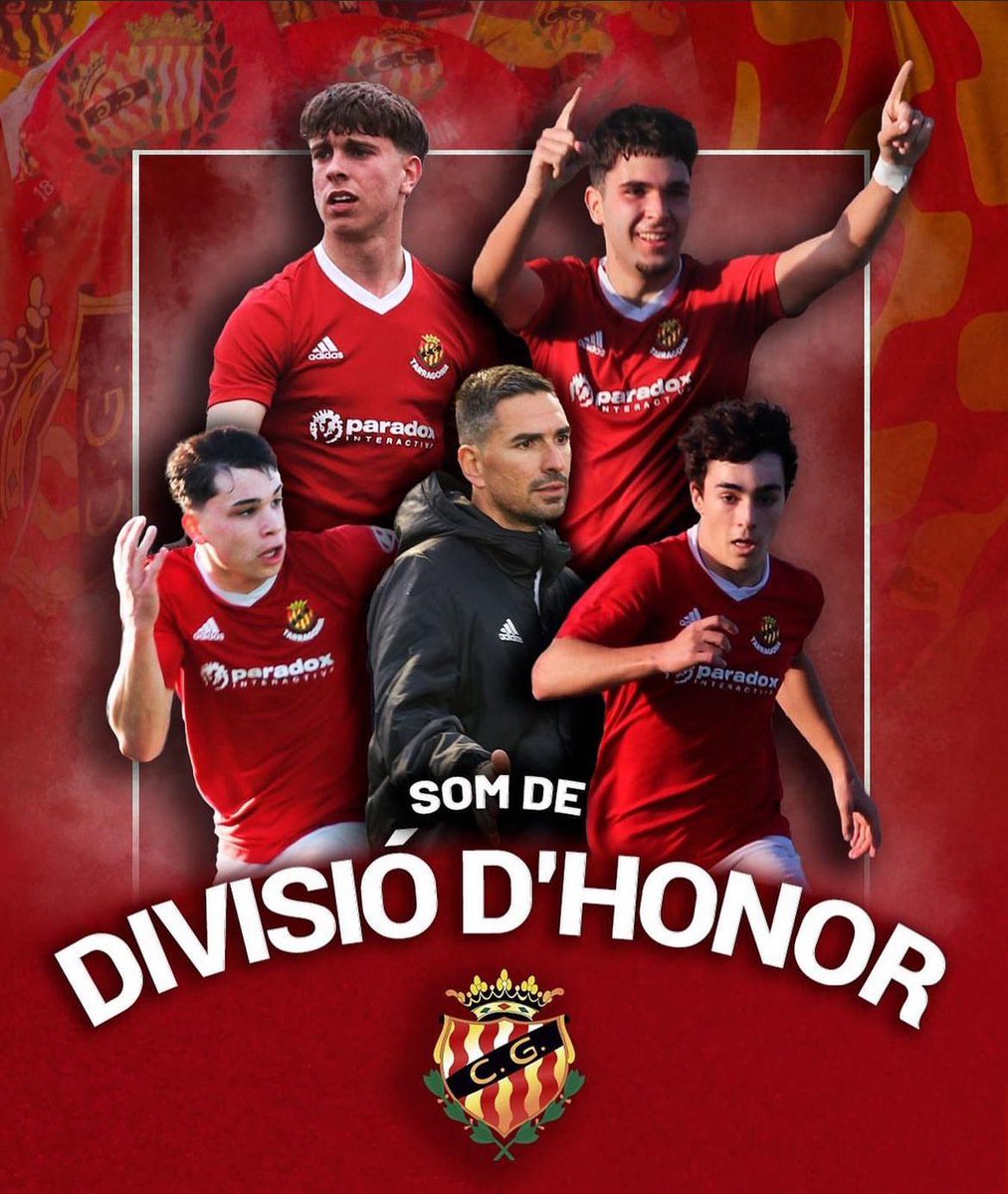 El juvenil A gimnastic Tarragona a división honor después de ganar hoy al Sabadell b 2a,0 los de Alex que pasa a dirigir la Pobla tercera han hecho una  gran campaña hoy marcaron. Enrique i Virgilio. El crak Sergio pachon debuta hoy en tercera con la Pobla mafumet gran salto