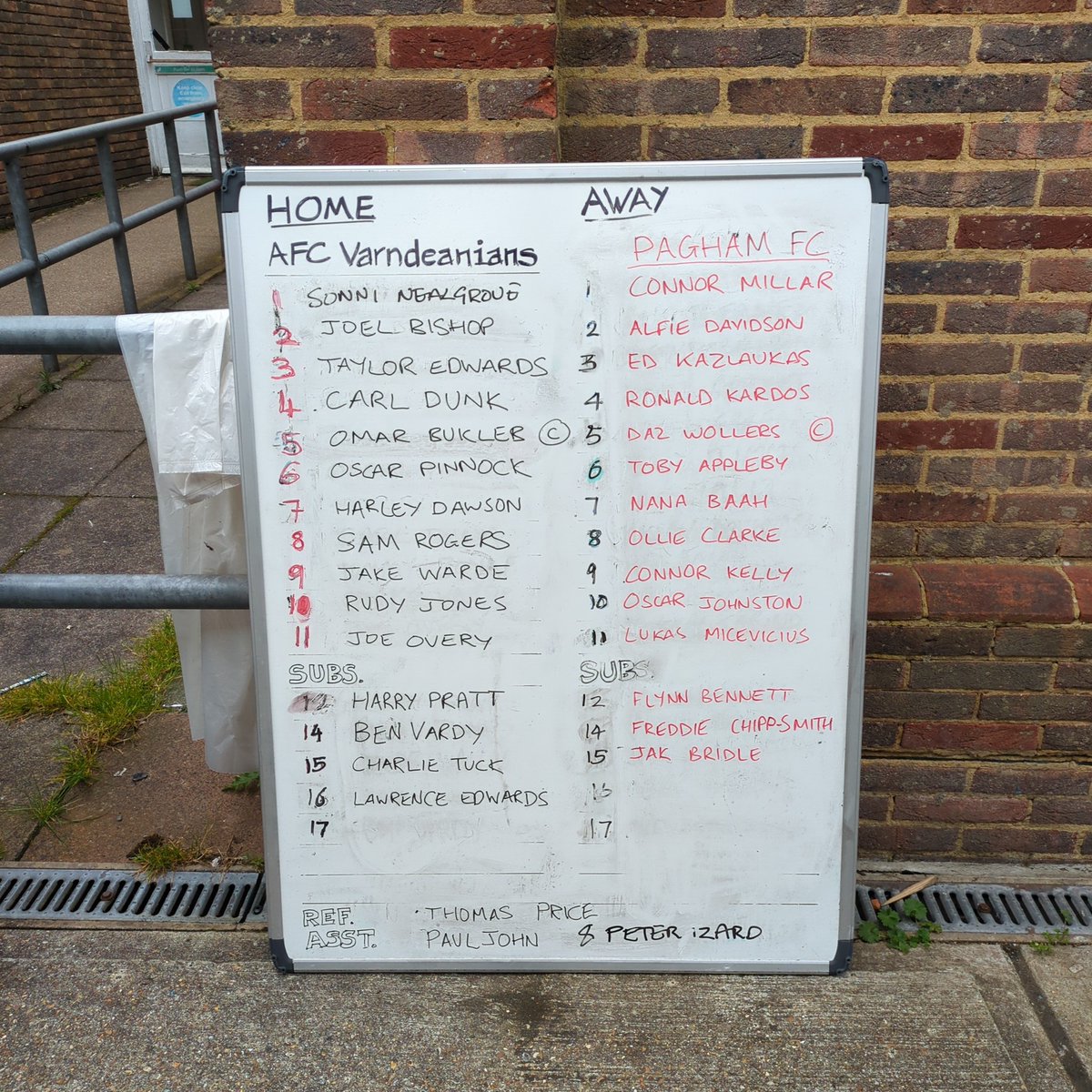 Teams for today's game #vgulls