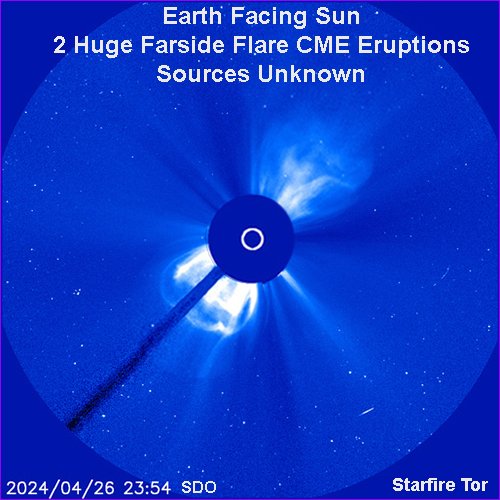 Twin Farside Flares/CMEs  4-26-2024
Schumann Resonance Quiet For Days
Mild Geomagnetic Storm 4-26-2024
Tornadoes Go Crazy 4-26-2024
April 27, 2024
#StarfireTor #TwinSolarFlares #SchumannResonance #GeomagneticStorm #Tornadoes

I would have posted this yesterday, but yesterday the…