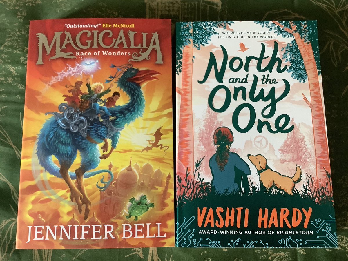 Two gorgeous early release finds in my local Waterstones today which I couldn’t resist!  Can’t wait to read #NorthAndTheOnlyOne @vashti_hardy and #MagicaliaRaceOfWonders @jenrosebell #RfP #ReadingRocks