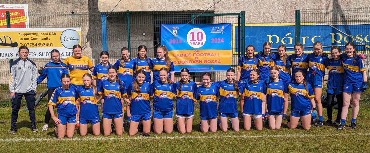 Rossa's hosting U15C Feile this afternoon, in our 10th anniversary year of ladies football. 
Come down &amp; support the girls - first match 2.30pm.

Tickets for the Holiday Draw on sale in the shop £10