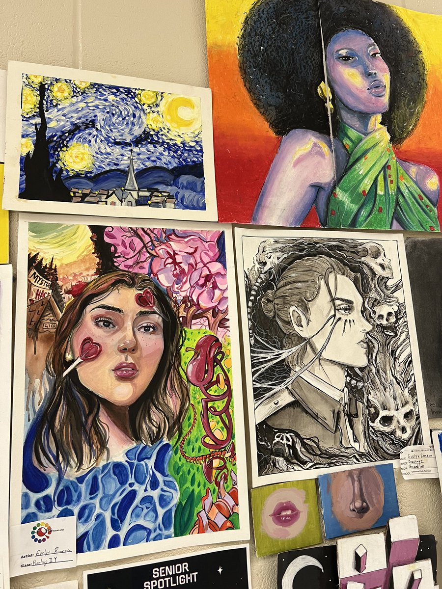 CobbVisualArts's tweet image. Senior art showcased as part of the @GaDOE_FineArts Diploma Seal Capstone. Dedication of focused work, expression of ideas &amp;amp; visual arts skill development demonstrated by seniors at Osborne HS! #cobbartrocks #artsedga #DoingDrivesLearning