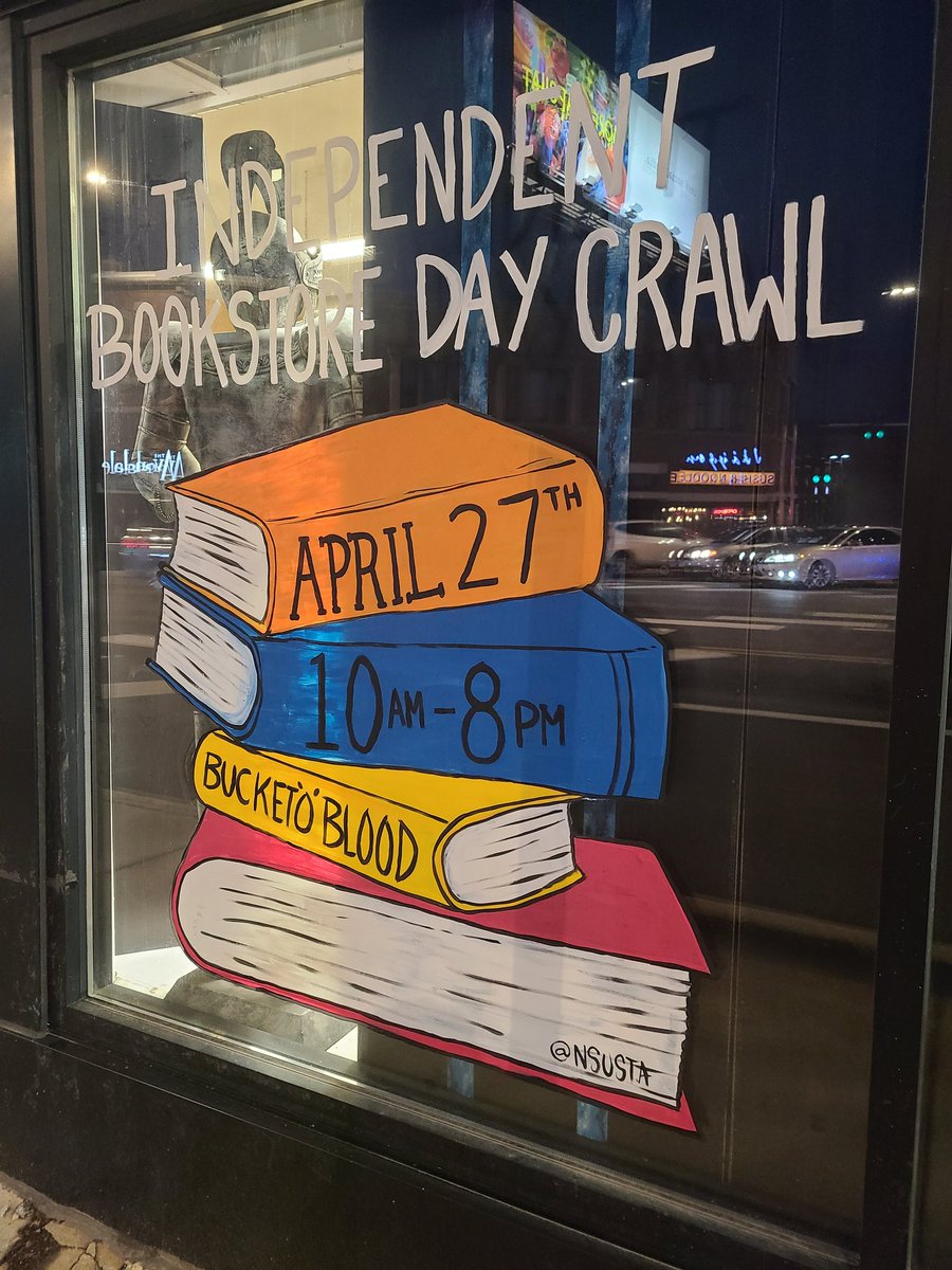 Bucketoblood's tweet photo. TODAY IS THE DAY
OPEN 10AM-8PM
#IndependentBookstoreDay
#chilovebooks
#bookstorecrawl
#bucketoblood https://t.co/4fmrLNH2Nx