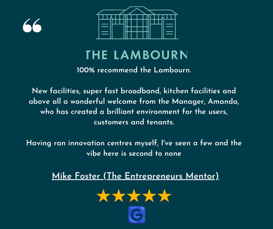 A fantastic review about our flexible workspace in Abingdon; The Lambourn. 

Check out our facilities here - mantlespace.co.uk/office-space/t… There are offices available for you to move straight into! What are you waiting for.

#flexibleworkspace #offices #workspace #oxford #labspace