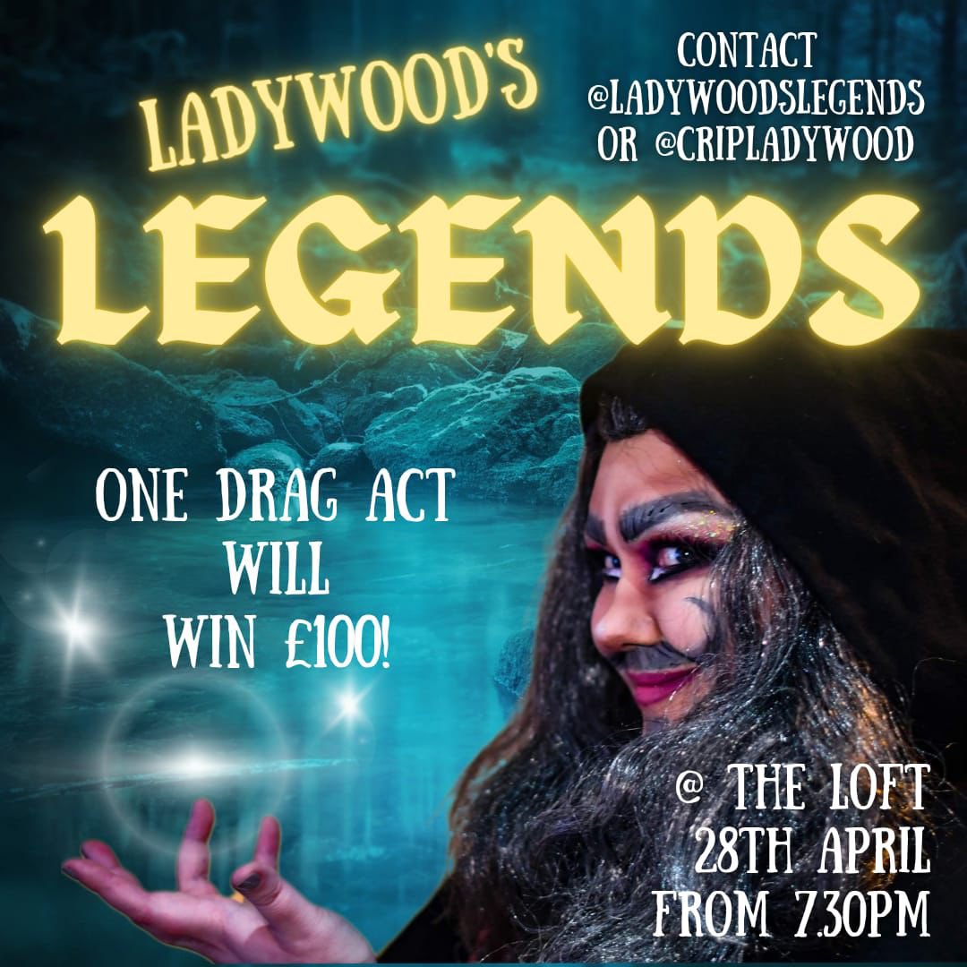 WHO IS YOUR LADYWOOD LEGEND? 🏆 👠 The competition is on for TOMMORROW, Sunday 28th April here at @TheLoftBrum 🍽️ Join us for our famous Sunday roast or Brunch from 12 noon! 👠 Crip Ladywood hosts our SIX contestants from 7.30pm!