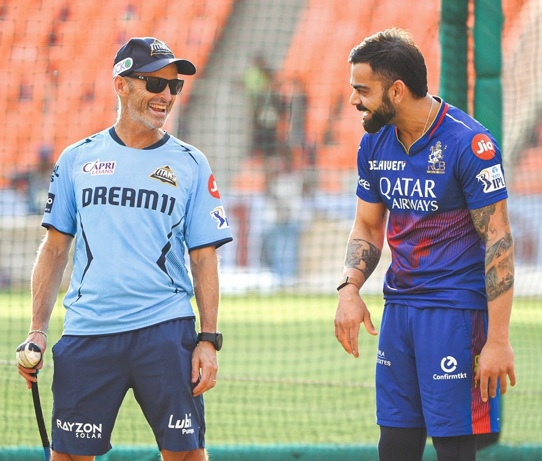 Virat Kohli and Gary Kirsten together at Narendra Modi stadium.

- The Reunion of 2011 World Cup Champions. ⭐