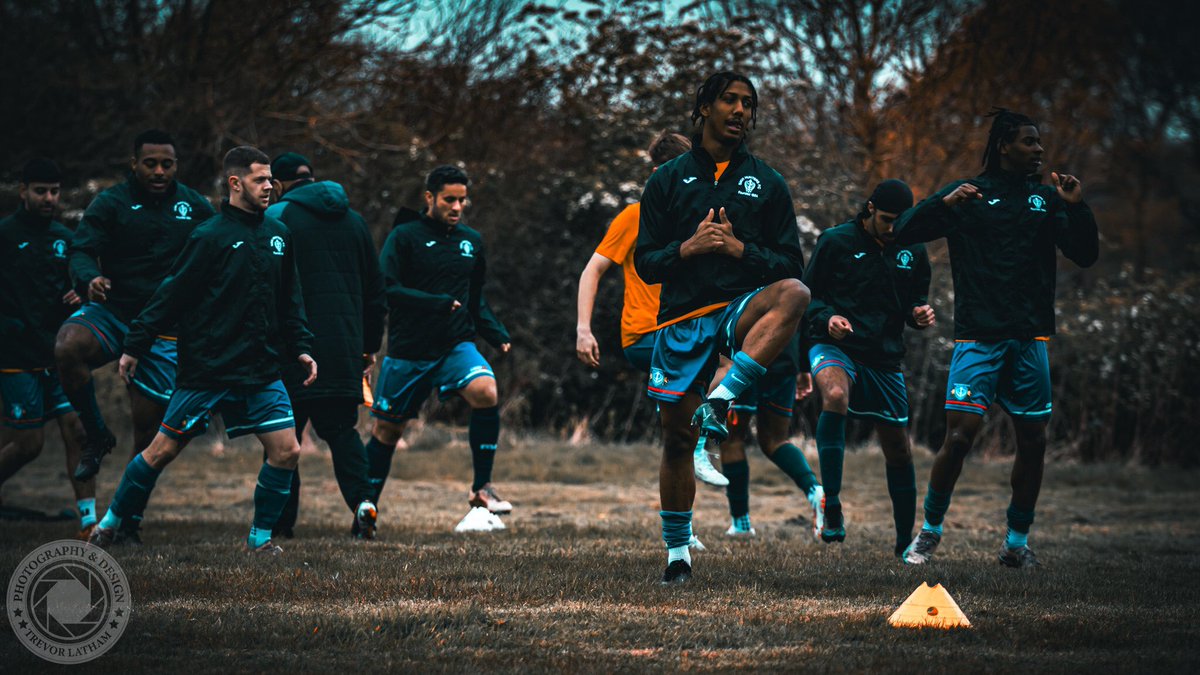 Sikh Hunters lads warming up ready for 3pm KO at the lane vs @FCDarlaston