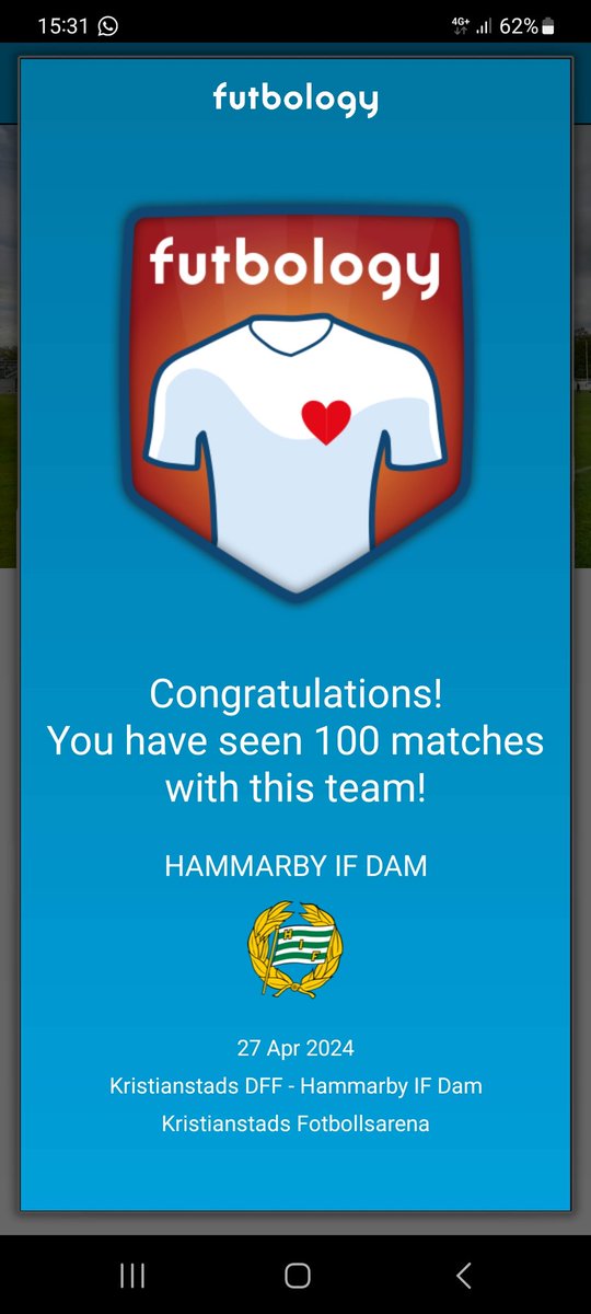 Solen skiner, #Bajen leder med 2 mål i paus och så råkar det här också vara min 100e match med damarna! #KDFFHIF