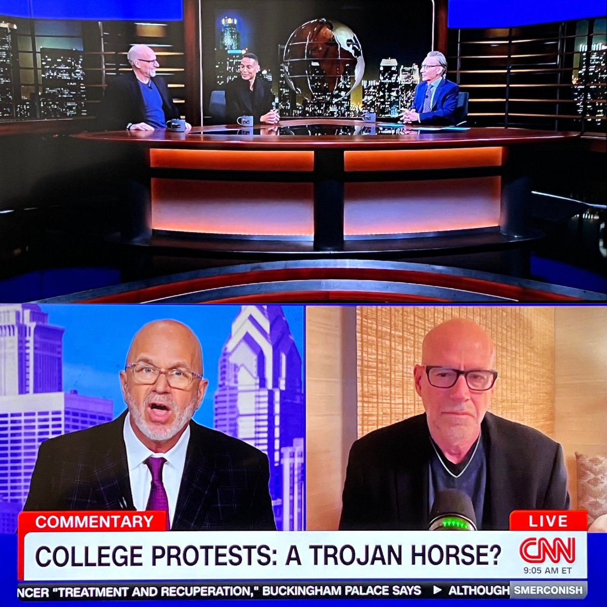 JournOrBust's tweet photo. Getting #doubledose of @profgalloway this morning @RealTimers @billmaher @donlemon @smerconish @HBO @CNN #CurrentEvents #GazaProtests #economics https://t.co/0O6VaCKuVC