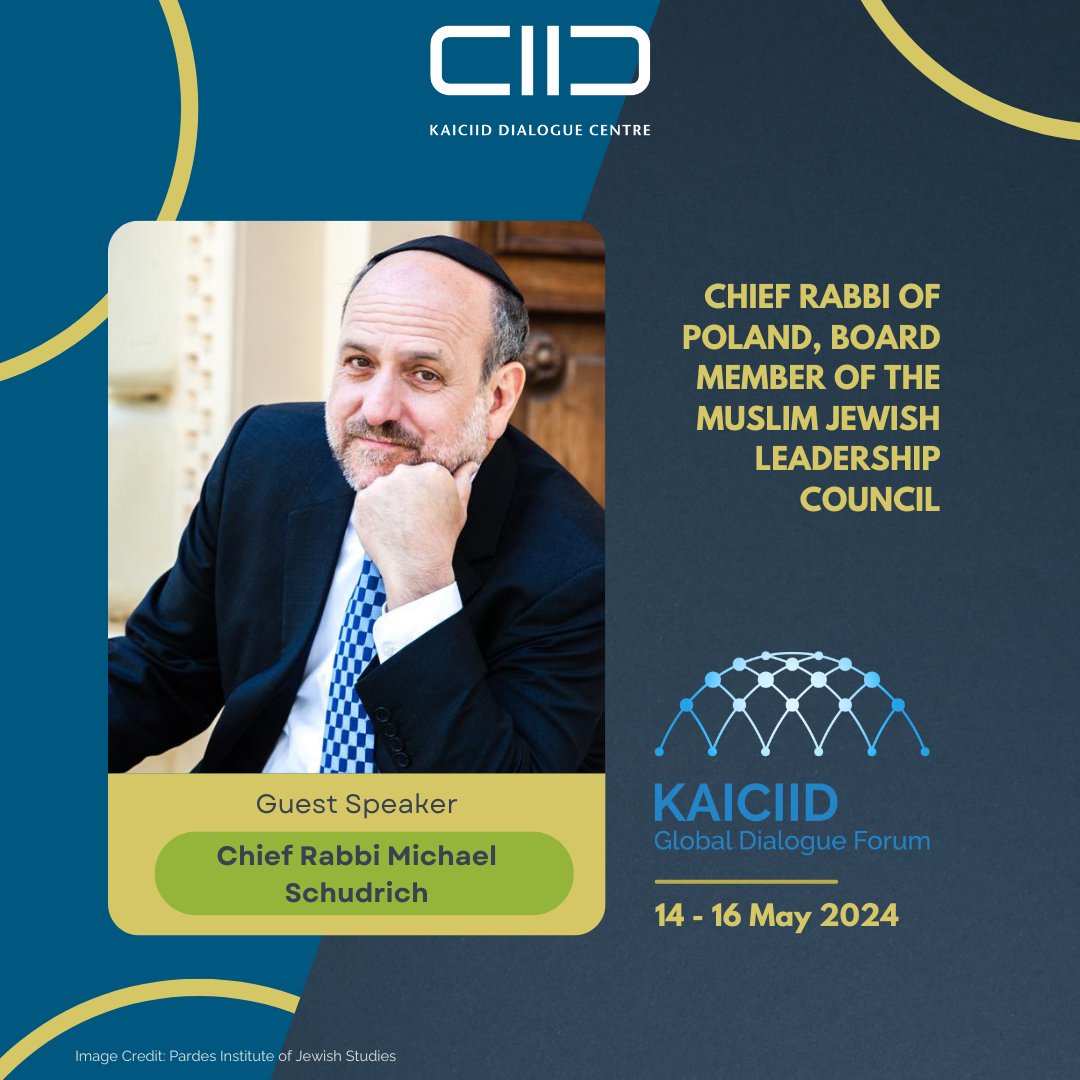 Michael Schudrich, Chief Rabbi of Poland and Board Member of the Muslim Jewish Leadership Council (MJLC), will join us as a guest speaker at the KAICIID Global Dialogue Forum to share insights on fostering #HumanDignity via #TransformativeDialogue. #KAICIIDGlobalForum
