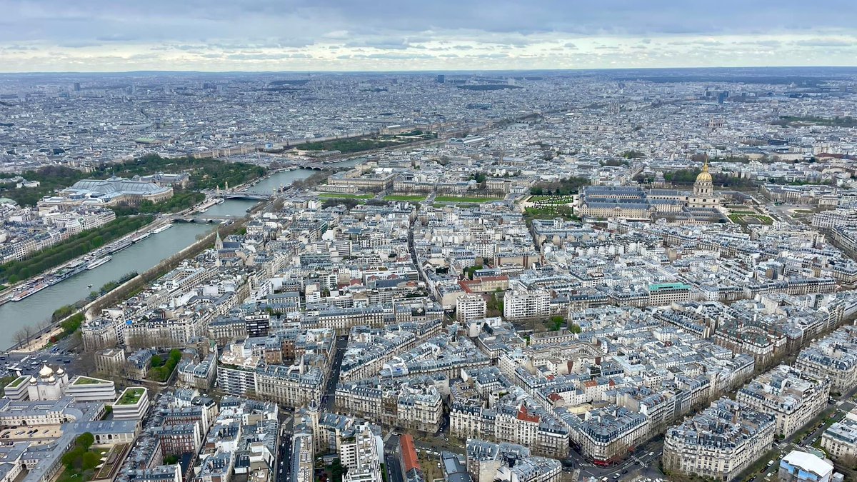 View from top of the Eiffel Tower Paris