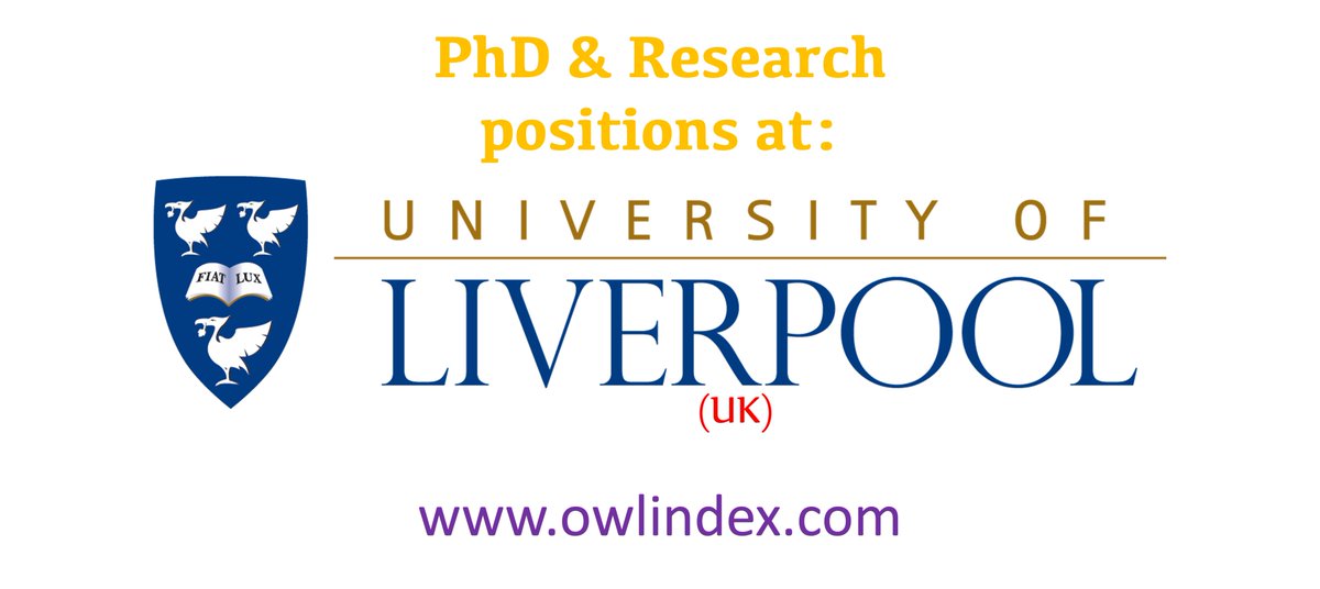 63 PhD positions at the University of Liverpool (UK):
owlindex.com/oi/5vu7ChIl

#owlindex #PhD #PhDposition #phdresearch #phdjobs #Research #researchers #University #uk #ukjobs #positions #liverpool #liverpoolcity #LiverpoolJobs #liverpooljob @owlindex @LivUni