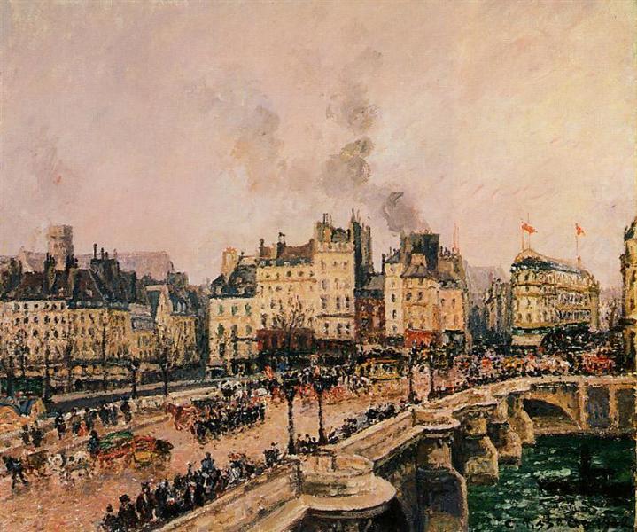 The Pont Neuf 2 by Camille Pissarro in 1902 #Paris #Parisjetaime #visitparisregion #ExploreFrance #France #cityscape #Seine #pissarro #camillepissarro #pontneuf