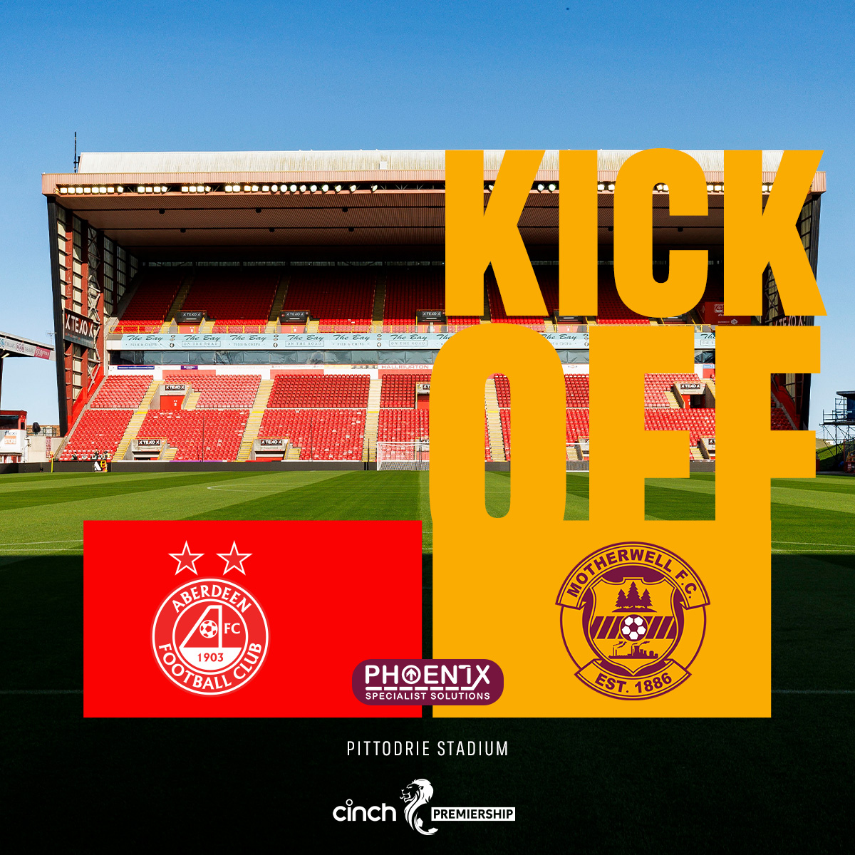 We are underway in Aberdeen. // Aberdeen v Motherwell.