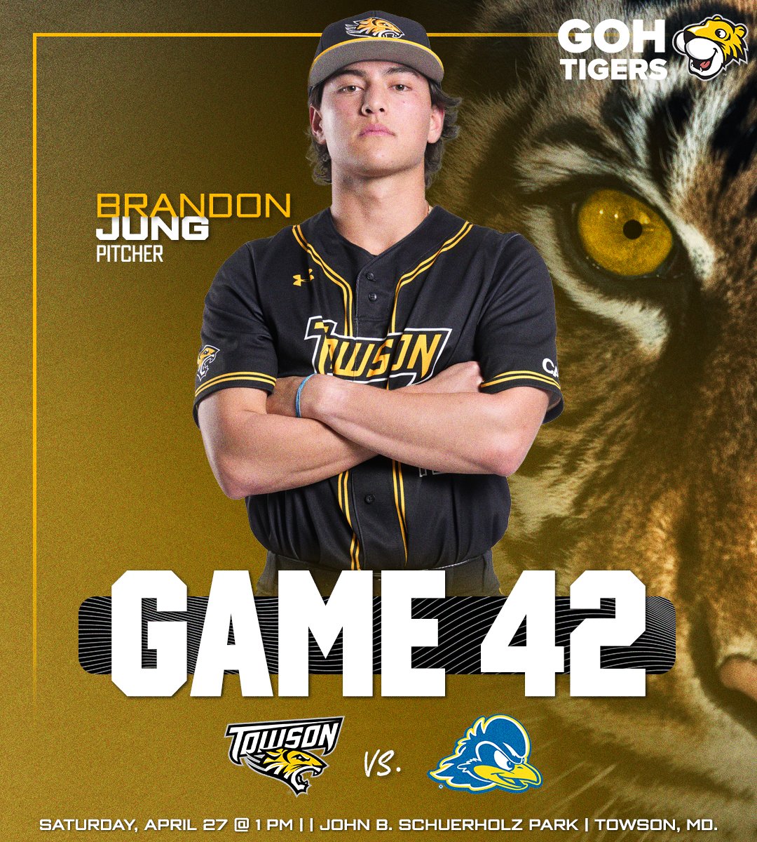 Back at John B. for game two 🆚 Delaware 🕒 4/27 | 1 p.m. 🏟️ John B. Schuerholz Park 📊 stats.statbroadcast.com/broadcast/?id=… #GohTigers