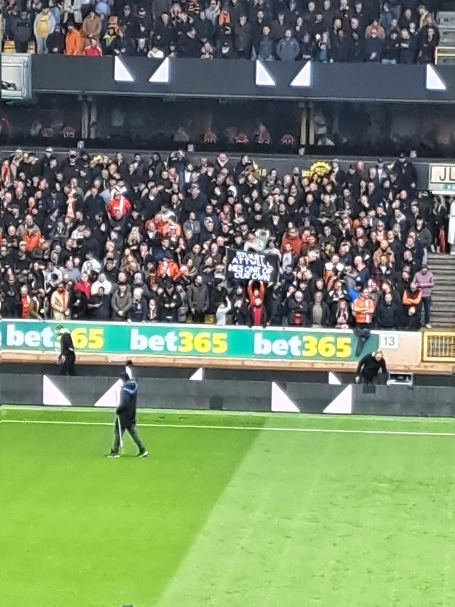 Banner in the Luton end: 'Stuart Attwell - he's one of our own'.