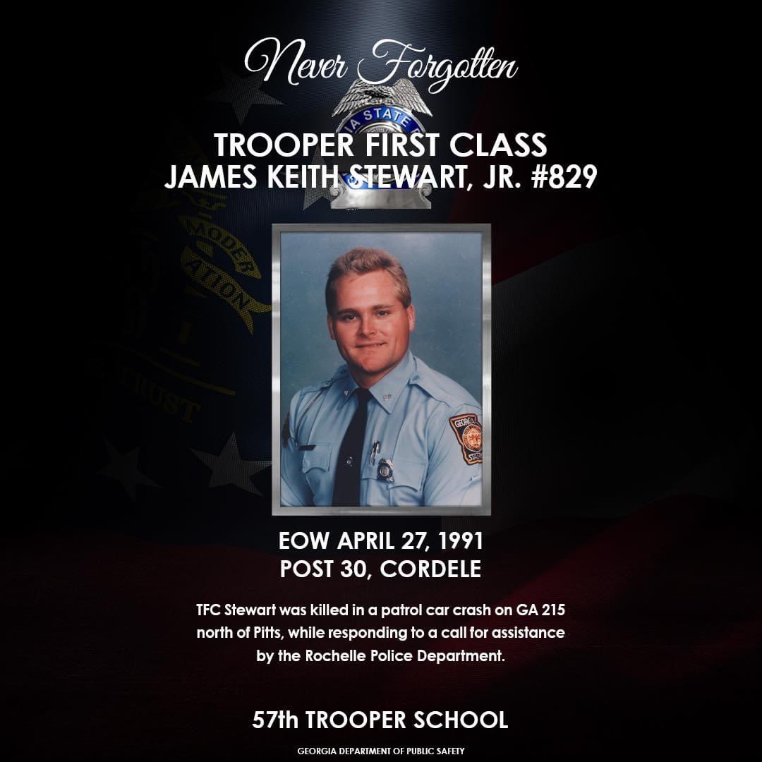 Today, we remember Trooper First Class James Keith Stewart, Jr #829. #gatrooper