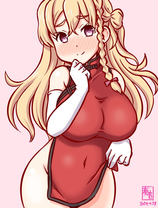 「もちろん、ポーラが心配だけど…
 今は二人っきり、ですね♪ ふふ…♥」

#艦これ版真剣お絵描き60分一本勝負_20240427
#ザラ 