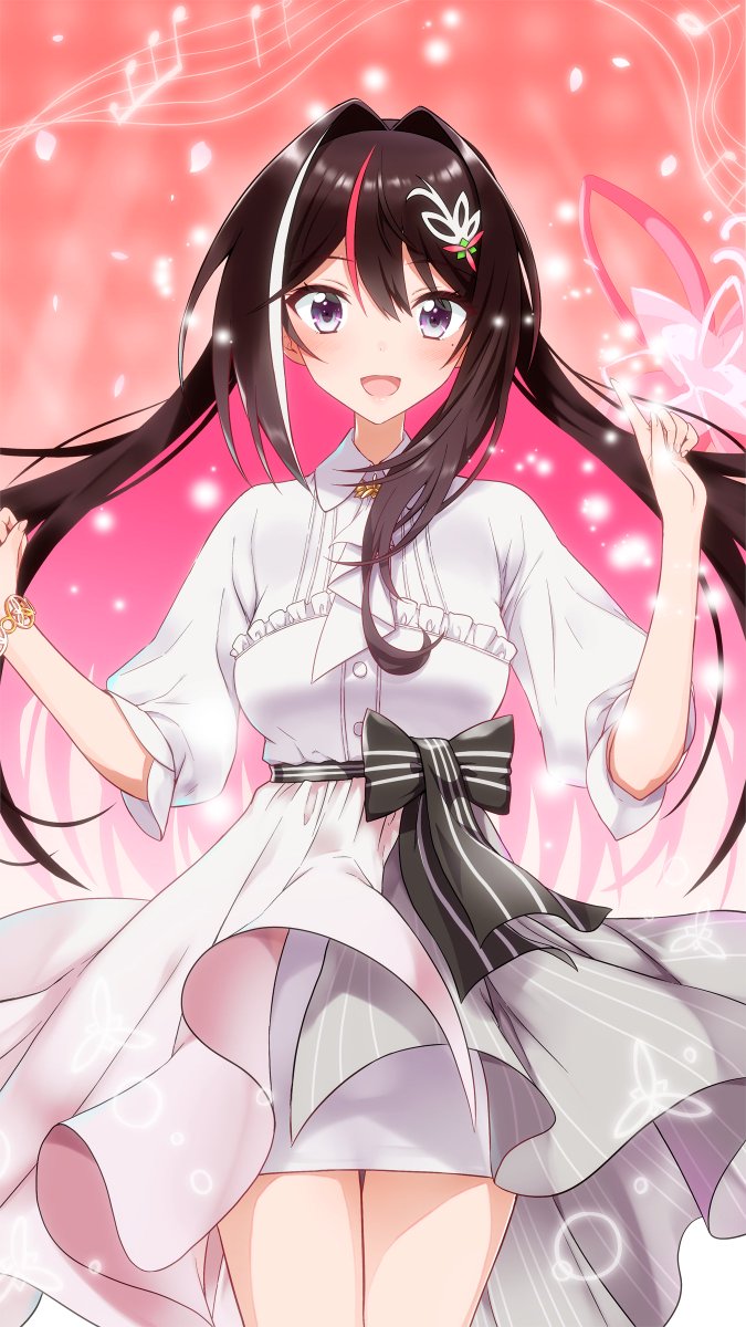 AZKi 「#AZKi100万人 登録者100万人&amp;100曲耐久達成おめでとうござい」|左のイラスト