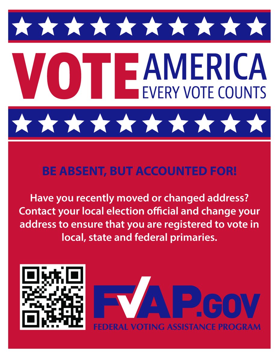 🗳️ Voting is your right, no matter where you're stationed. Learn about FVAP and exercise your vote.

🔗: spr.ly/6018wtsXC

#TeamSill #FVAP #MilitaryVoting