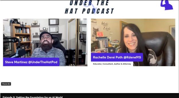 Thanks to @UnderTheHatPod for the opportunity to be a guest and chat about #AI #generativeAI #education & more! View the recording & subscribe: buff.ly/497FELX @ISTEofficial @EdumatchBooks #edtech #edchat