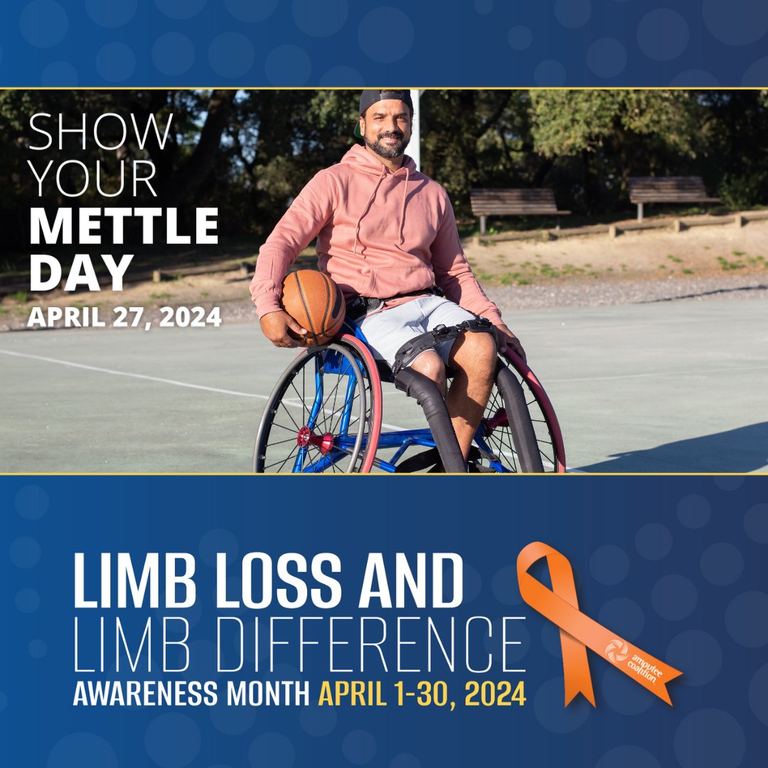 Today is “Show Your Mettle Day”, a day to empower individuals to show off their “mettle” (i.e. prosthetic devices, orthotic devices, wheelchairs, crutches, canes, etc.) Post a picture of you in your “mettle” and make sure to tag us!
#AmputeeCoalition #LLLDAM #LLLDAM2024