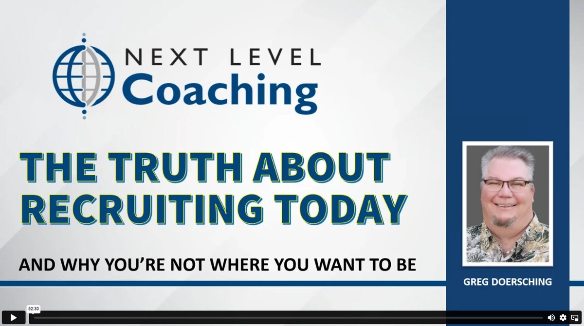 Top Echelon #Recruiting Software is pleased to present a FREE training video for professional #recruiters and #ExecutiveSearch consultants: “The TRUTH About Recruiting Today” by Greg Doersching! ow.ly/f3na50ReA4T #RecruitingSoftware #ATS #Hiring #Recruitment #Talent #CRM