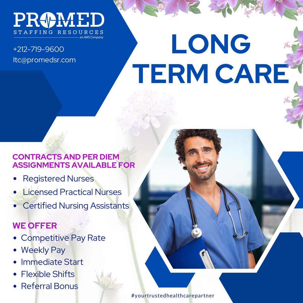 Wherever you're located, our dedicated #recruiters are here to support your initial steps into #healthcare. Don't wait—take the first step now! Reach out to us at ltc@promedsr.com or call (212) 719-9600 Ext. 306

#longtermcare #nyc #nycjobs #assistedliving #promedsr #hiring