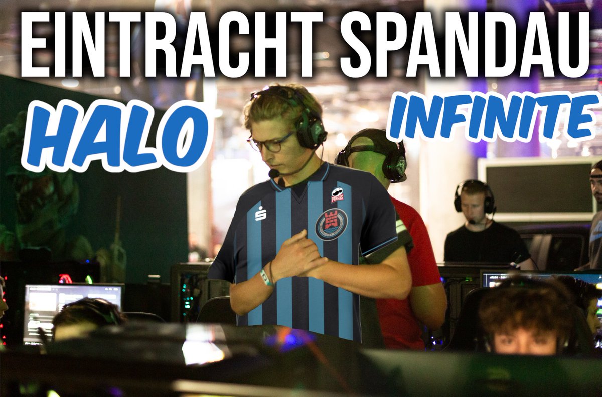 Hey, <a href="/EinSpandau/">Eintracht Spandau</a> &amp; <a href="/HandOfBlood/">Hänno 🏳️‍🌈 #EINS</a> wie wärs mit einem E-Sport Team in <a href="/Halo/">Halo</a>?

Mein Team und ich fahren am 30.05 nach London zur größten EU LAN von Halo Infinite.

Nichts würde uns stolzer machen, als Eintracht Spandau dort repräsentieren zu dürfen!
Das Trikot passt schon! (vgl Bild)