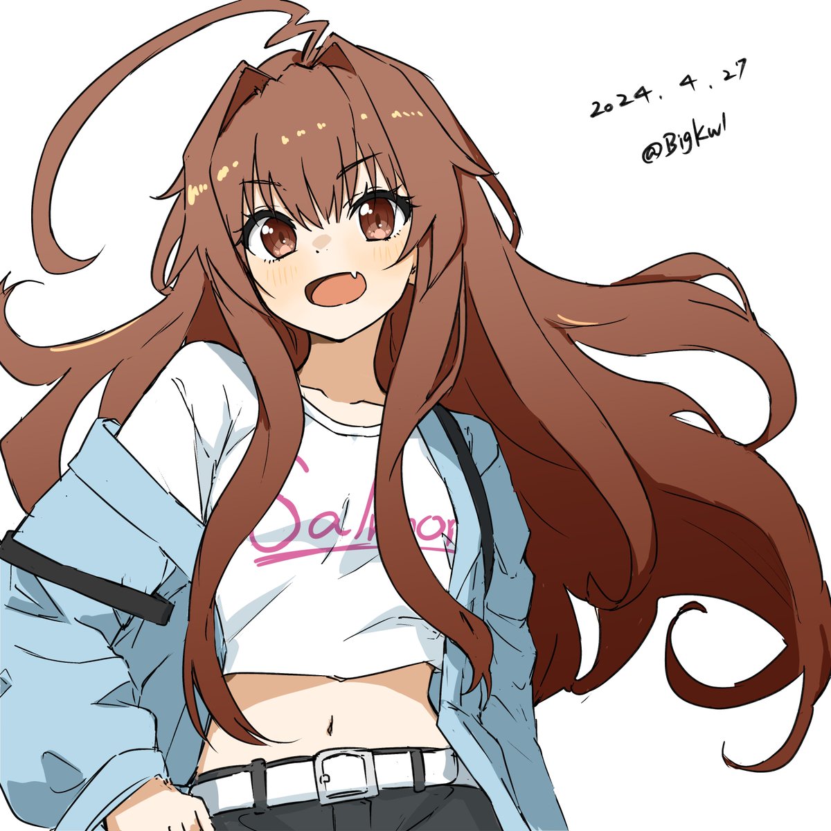 kuma (kancolle) 1girl solo long hair looking at viewer smile open mouth simple background  illustration images