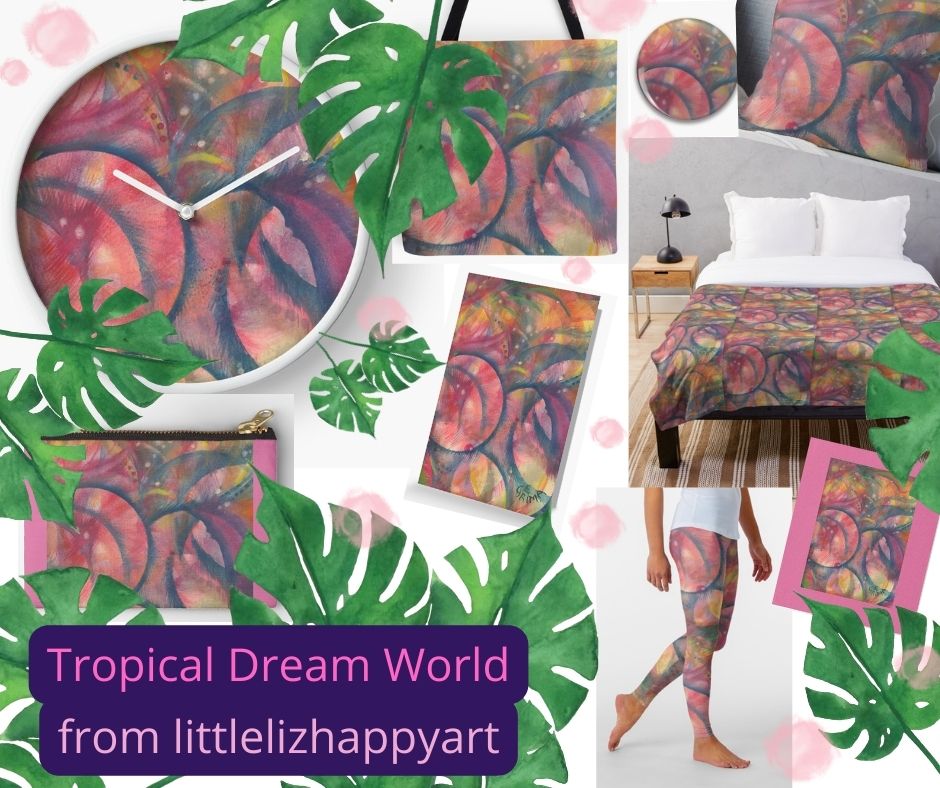 Your own 'Tropical Dream World' 
matching items from #littlelizhappyart 🦩🥬

redbubble.com/shop/ap/156325…