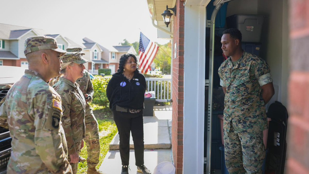 Fort Gregg-Adams leaders and Gregg-Adams Family Housing personnel walked through on-post housing, talking to service members and their families during Thursday night's Walking Town Hall! #aroundgreggadams (Photos by Ericka Gillespie)