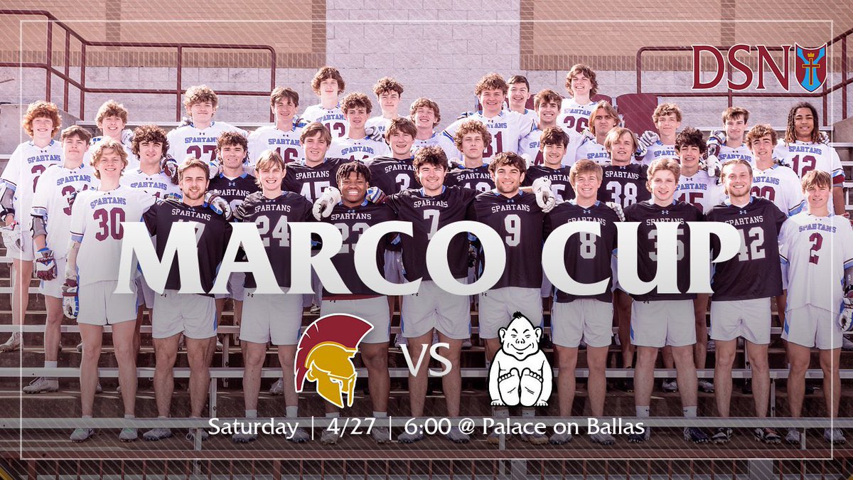It’s a beautiful day in <a href="/Spartan_Country/">D-BLOCK</a> for the #MarcoCup

<a href="/DeSmetLacrosse/">De Smet Lacrosse</a> takes on <a href="/SLUHLacrosse/">SLUH Lacrosse</a> at the #PalaceOnBallas

Freshmen @ 2
JV @ 4
Varsity @ 6

#LetsGo #CountOnMe <a href="/DeSmet_ADBarker/">Harold Barker</a> <a href="/STLhssports/">STLhighschoolsports</a> 

📺Desmet.org/dsn