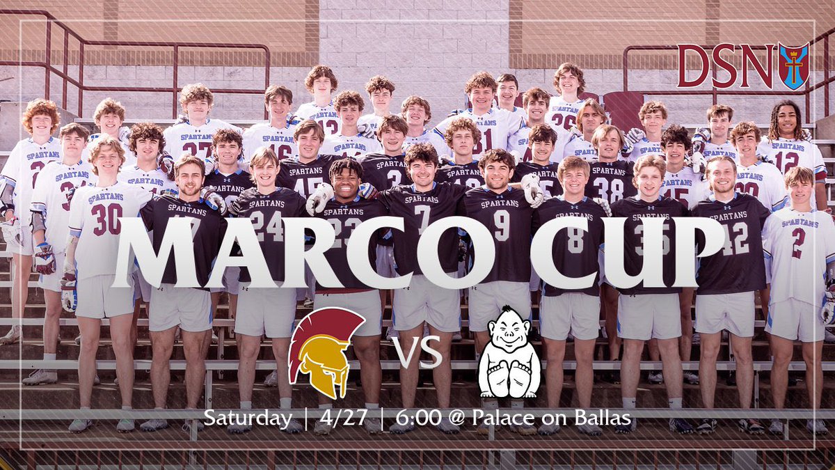 It’s a beautiful day in @Spartan_Country for the #MarcoCup @DeSmetLacrosse takes on @SLUHLacrosse at the #PalaceOnBallas Freshmen @ 2 JV @ 4 Varsity @ 6 #LetsGo #CountOnMe @DeSmet_ADBarker @STLhssports 📺Desmet.org/dsn