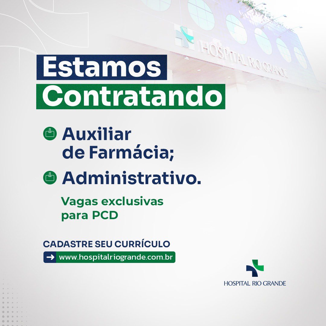 PenseGrandeRN's tweet photo. ⚠️ Estamos com seleção aberta.

💻 Cadastre seu currículo no link “Trabalhe Conosco” no site do nosso hospital (https://t.co/bxJr91APuF) e boa sorte.

☎️ Marque e avise aos seus amigos e amigas. Mais informações com o nosso RH pelo (84) 4009-1091 no horário comercial. https://t.co/OSR06MKgLH