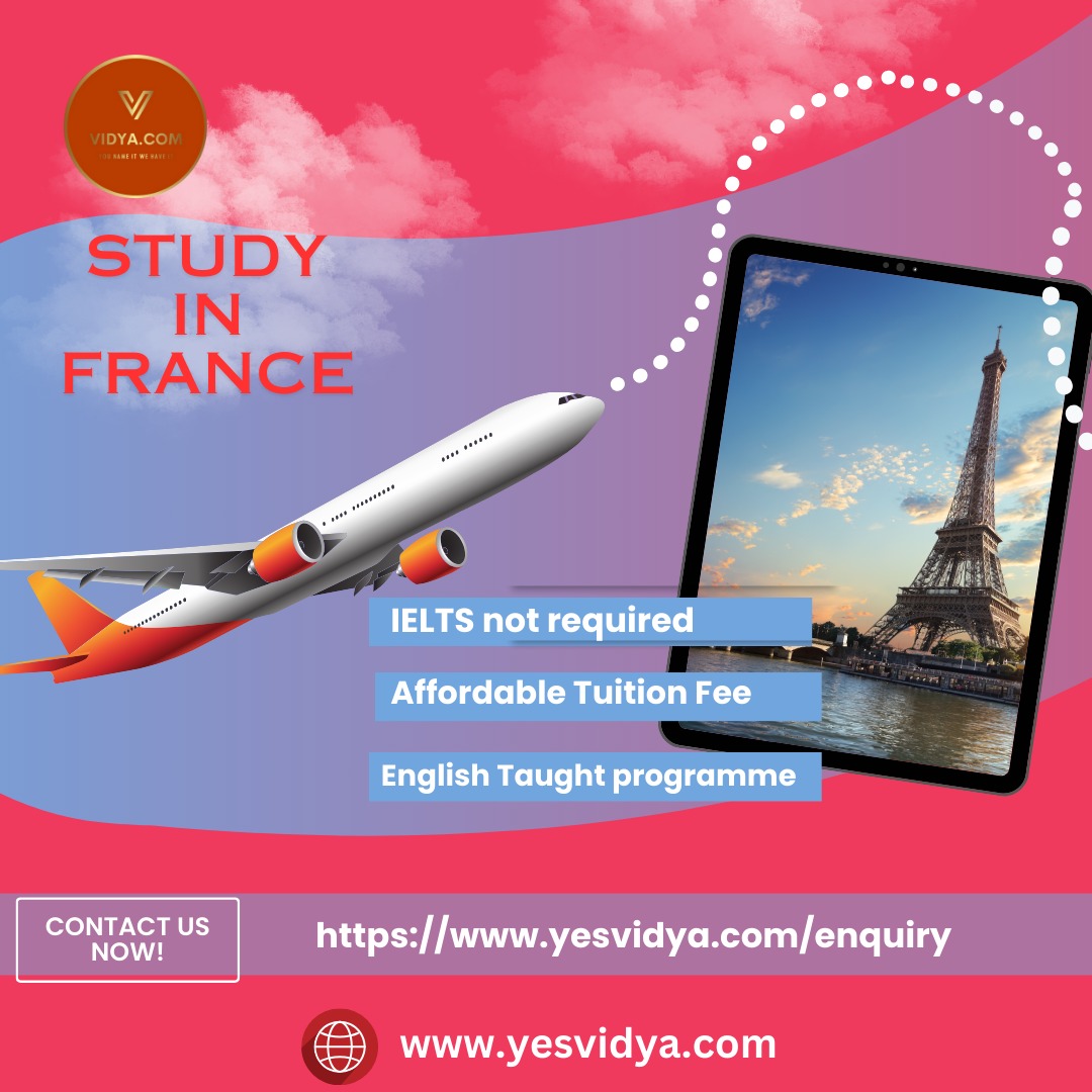 Study abroad in France. We're here to help you to perform career assessment & shortlist your possibilities. 
Visit: yesvidya.com/enquiry or call +91-8250681750 for more info.
#studyabroad #studyabroadlife #StudyinFrance #studyinfrance2024 #studyinfrancewithoutielts