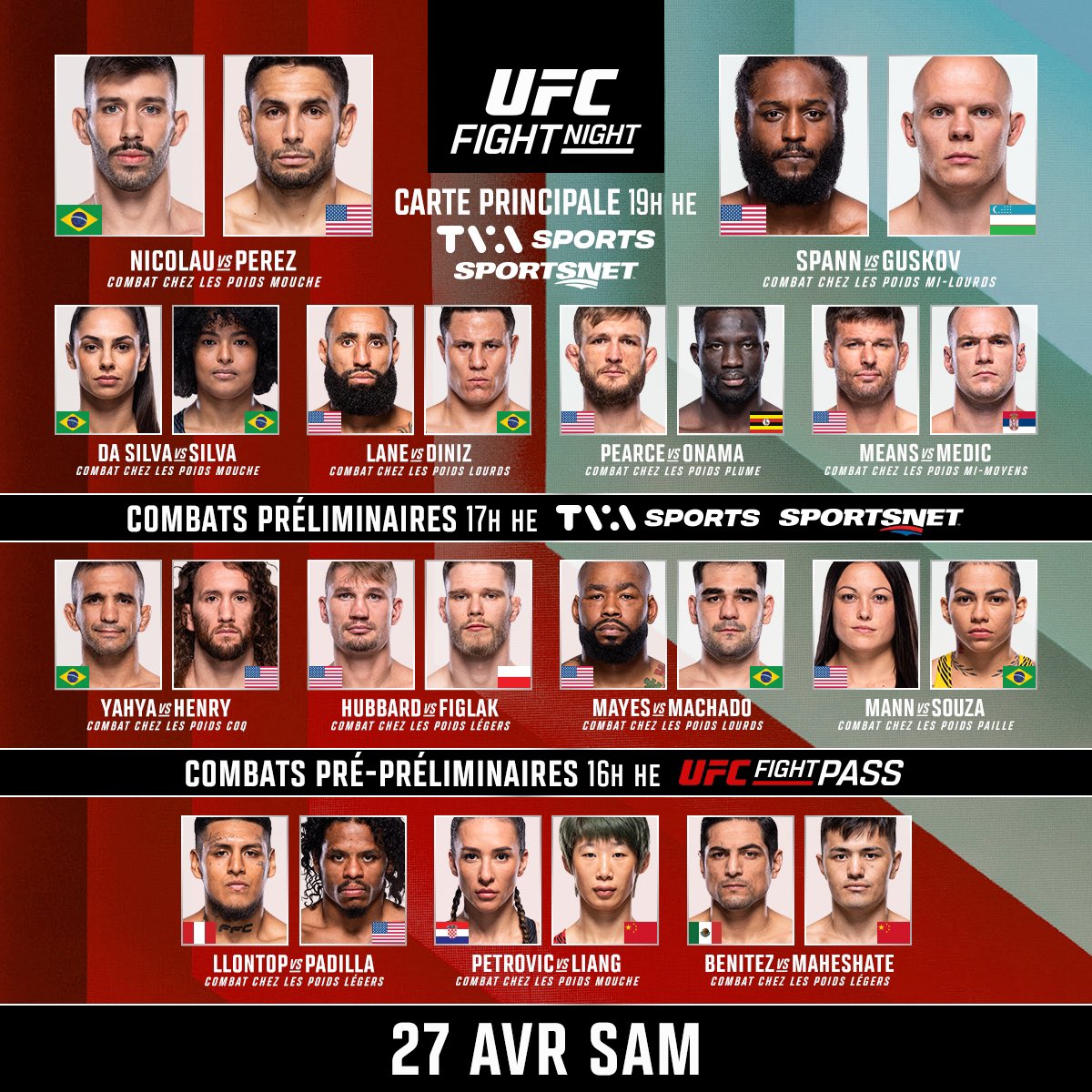 UFC FIGHT NIGHT : La carte de ce soir 🥊#Fight #lufc