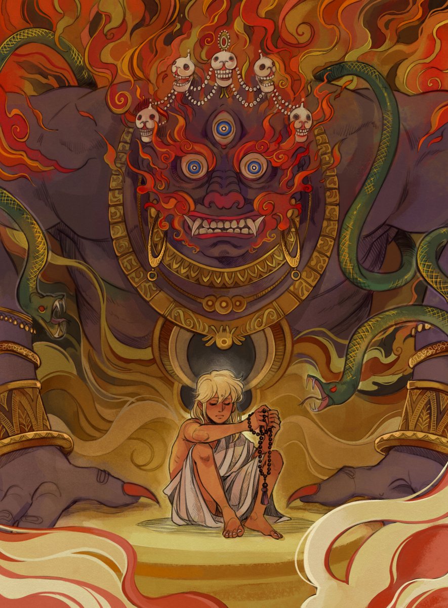 Eilema_essuac's tweet photo. Shaka and Māra, the demon King of the Sixth Realm💀 https://t.co/Ia1JLtrpaB