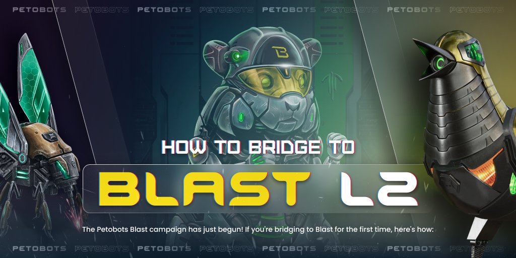 🪐 Bridging to Blast with Petobots: 🪐 The Petobots Blast campaign has just begun! If you're bridging to @Blast_L2 for the first time, here's how: 1. Choose a Bridge: Opt for @rhinofi or @Orbiter_Finance to avoid high gas fees. 2. Connect Your Wallet: using Rhino Fi as an…