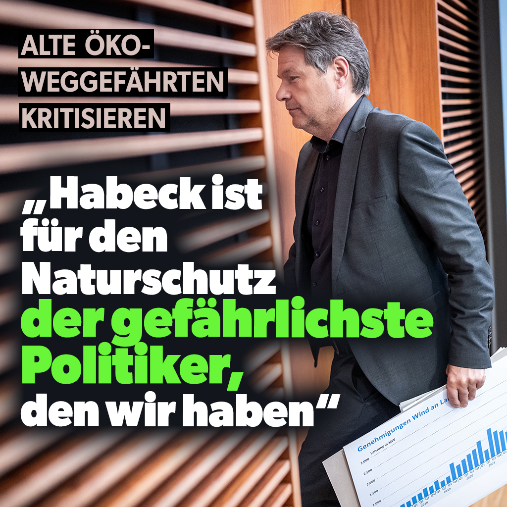 Diese Sätze kommen nicht aus der Opposition, sondern von Naturschützern: „Habeck ist wichtig, wie er in den Geschichtsbüchern steht. Alles, was ihn da behindert, wird beiseite geräumt.“ „Er holt sich Leute, die ihm zusprechen. Kritik ist nicht erwünscht.“ nius.de/politik/alte-o…