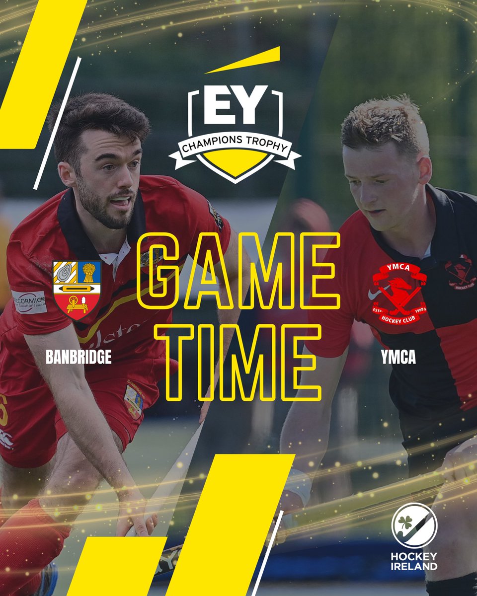 EY CHAMPIONS TROPHY
- Men SF1 -

🔴 Banbridge v YMCA ⚪️

The hosts take to the stage. They will be aiming to beat YMCA for a place in tomorrow’s final. 

#EVERYGAMECOUNTS #EYCHAMPIONSTROPHY

@banbridgehc @YMCAHC