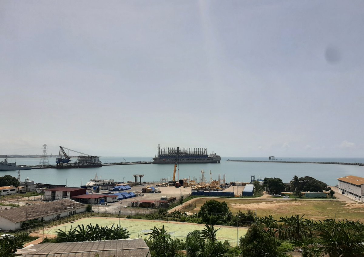 I've read about powerships but never seen one until now. This is the MV Osman Khan, one of the world's biggest, supplying power to the grid in Takoradi, Ghana.