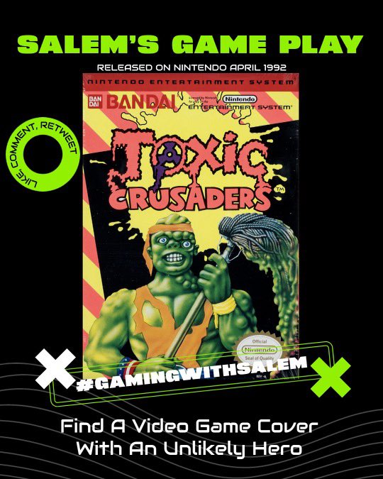 #GamingWithSalem 🎮 Each day I will post a #videogame cover. Comment down below with a video game that has the item I list on the cover. Make sure to hashtag #GamingWithSalem & retweet 💚 Lets get people involved. #CellarDwellers #gaming