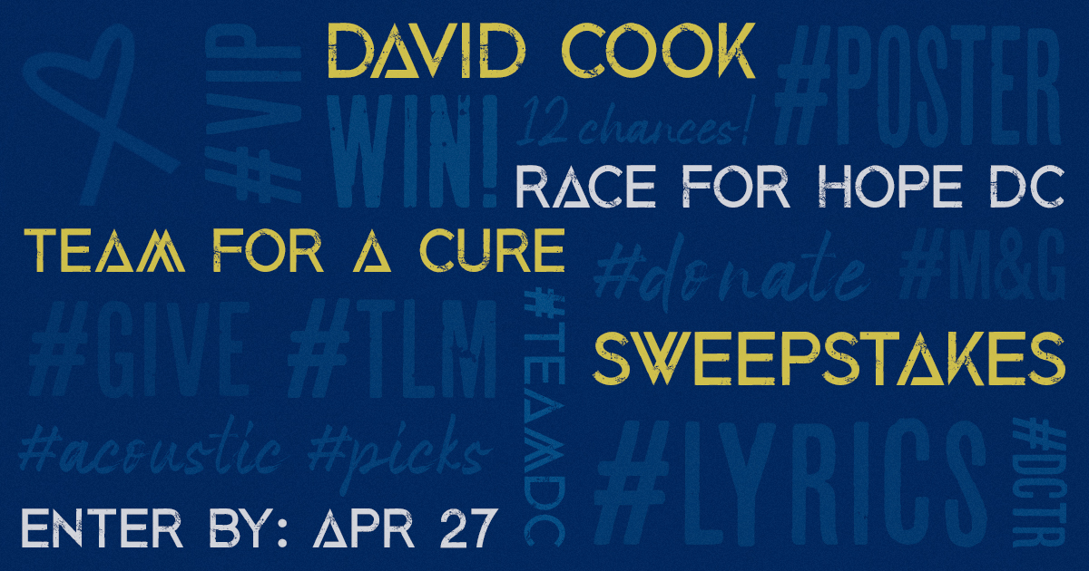 🚨 DEADLINE 11:59PM ET *TONIGHT* 27-APR (SAT)👉 Donate $5(or+) for chances to 🏆WIN 1 of 12 awesome PRIZES in the DAVID COOK Team for a Cure #TeamDC Sweepstakes (you choose drawings)! 2024r4h-sweepstakes.weebly.com 
...
<a href="/thedavidcook/">David Cook</a> <a href="/DeanaR4H/">Deana Martin</a> <a href="/NBTStweets/">National Brain Tumor Society</a>