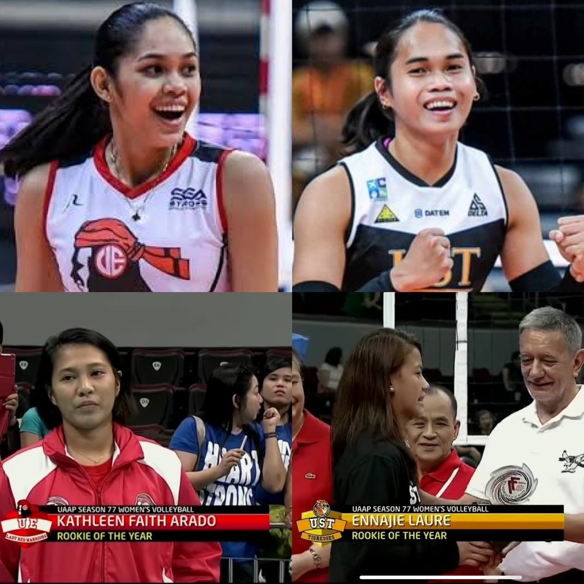 Do you think we'll see two Rookie of the Year awardees this #UAAPSeason86, like back in  Season77 when UST’s EJ Laure and UE’s Kath Arado both received the award? Considering how well the two super rookies, Casiey Dongallo and Angee Poyos, are playing, it could totally happen.…
