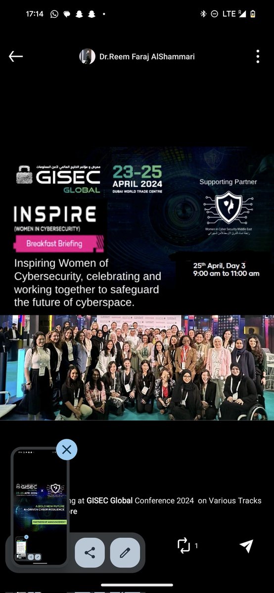 Q8Thunders's tweet image. Many thanks to our Esteemed @WiCSME Gatherings Sponsors:

#WiCSME Breakfast Gathering Sponsored by @GISECGlobal. 

#WiCSME Dinner Gathering Sponsored by London CyberSecurity School (lscs.io).