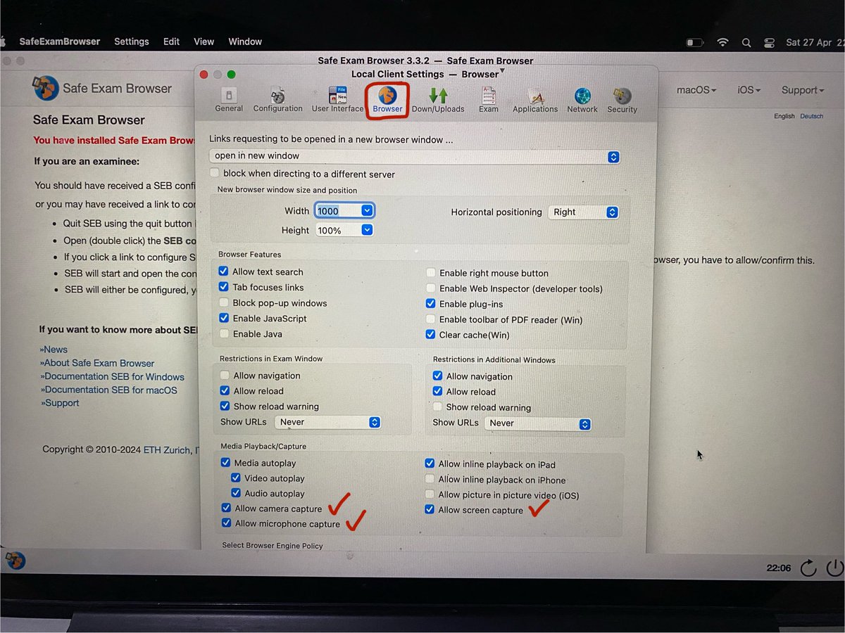 temen-temen yang mau test BUMN pake macbook dan masih ada kendala di kamera & sharescreen bisa banget langsung buka SEB nya terus pencet fn + F3 + F6 (disaat yang bersamaan) buat aktifin kamera & sharescreen nya yaa🤗