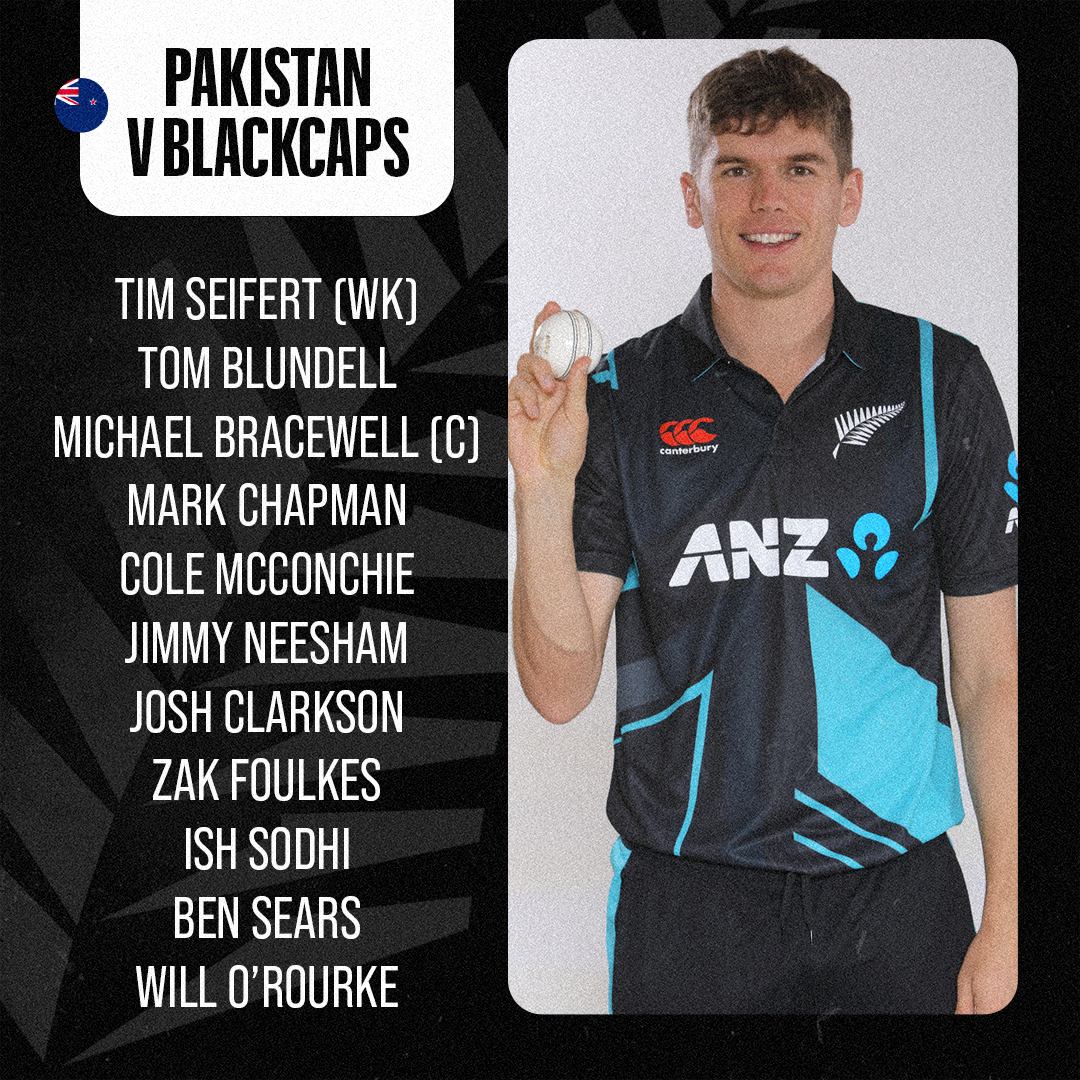 Bowling first after a toss win for Michael Bracewell in Lahore. Tim Robinson (groin) and Dean Foxcroft (back) were both ruled out with injuries suffered in the last match. Ben Lister ruled out with illness. Watch LIVE in NZ | on.nzc.nz/3WbcMzg #PAKvNZ