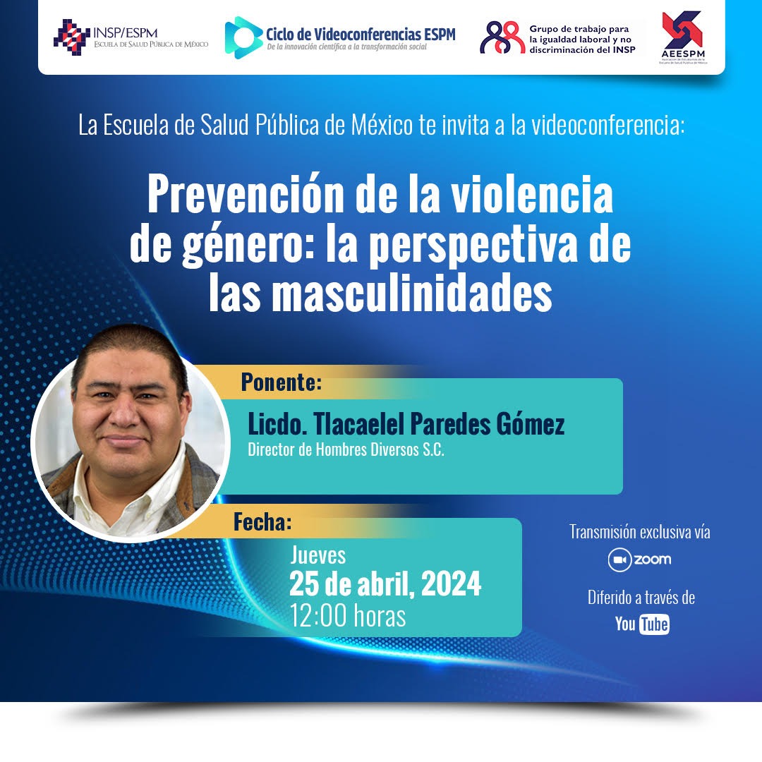 ¡NO TE LO PIERDAS! La Escuela de Salud Pública de México te invita al ciclo de videoconferencias y en esta ocasión presenta el tema 'Prevención de la violencia de género: la perspectiva de las masculinidades'. Para verla, dale clic aquí: youtube.com/watch?v=ti7Cds…